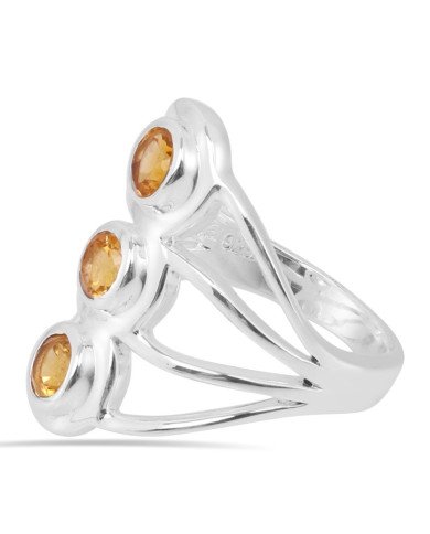 Citrine Gemstone 925 Sterling Silver Ring Statement Ring for Her
