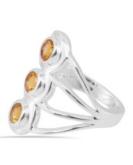 Citrine Gemstone 925 Sterling Silver Ring Statement Ring for Her