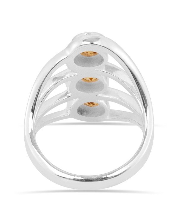 Citrine Gemstone 925 Sterling Silver Ring Statement Ring for Her
