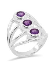 Amethyst Gemstone Ring 925 Sterling Silver Statement Ring