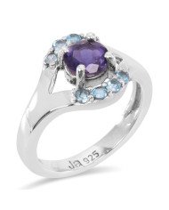 Iolite and Blue Toapz Gemstone Sterling Silver Ring at Best Price