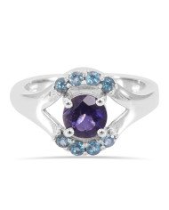 Iolite and Blue Toapz Gemstone Sterling Silver Ring at Best Price