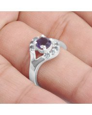 Iolite and Blue Toapz Gemstone Sterling Silver Ring at Best Price