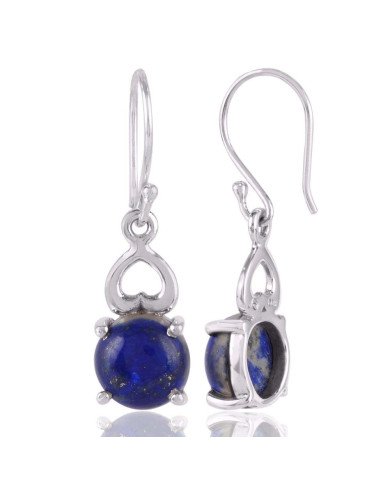 Lapis Lazuli Gemstone Sterling Silver Dangle Earring | Jewels Artisan.