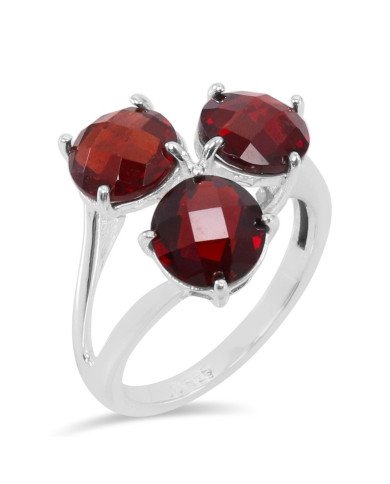 Anniversary Ring Red Garnet Gemstone Ring 925 Sterling Silver Ring