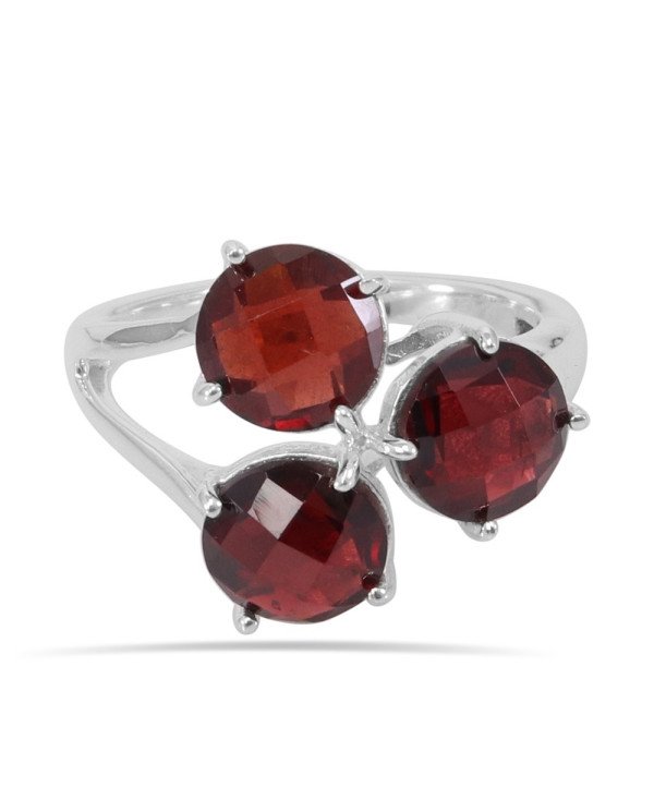 Anniversary Ring Red Garnet Gemstone Ring 925 Sterling Silver Ring