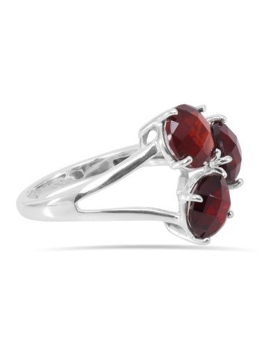 Anniversary Ring Red Garnet Gemstone Ring 925 Sterling Silver Ring