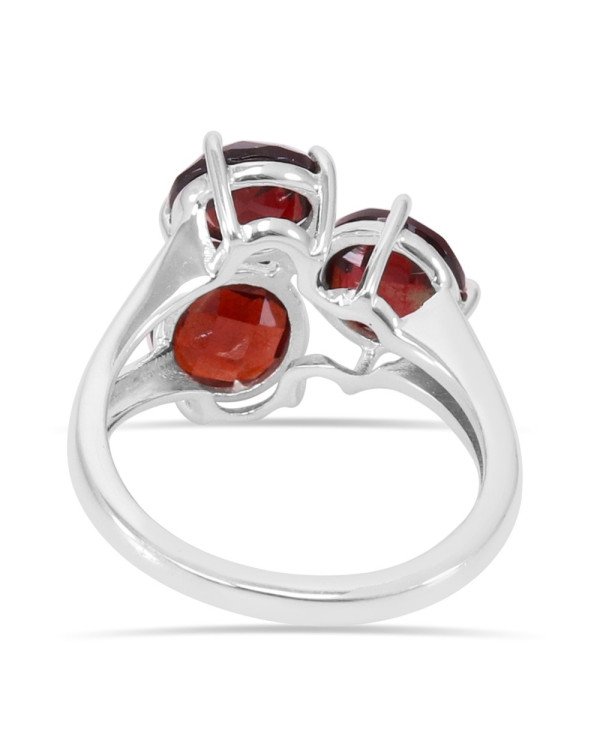Anniversary Ring Red Garnet Gemstone Ring 925 Sterling Silver Ring