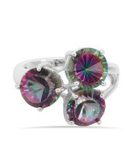 Engagement Ring Mystic Quartz Gemstone Ring 925 Sterling Silver Ring