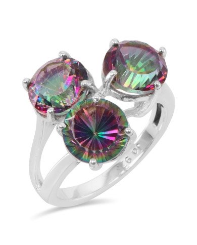 Engagement Ring Mystic Quartz Gemstone Ring 925 Sterling Silver Ring