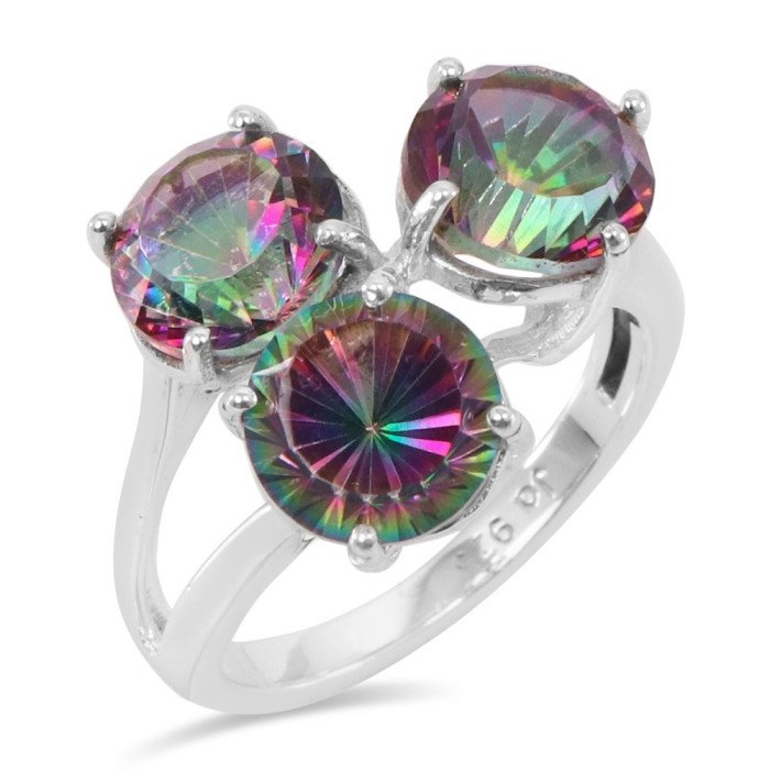Engagement Ring Mystic Quartz Gemstone Ring 925 Sterling Silver Ring
