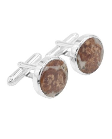 Wollastonite Garnet Cufflinks 925 Sterling Silver Wollastonite Garnet Cufflinks for Men