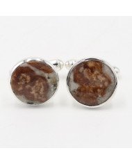 Wollastonite Garnet Cufflinks 925 Sterling Silver Wollastonite Garnet Cufflinks for Men