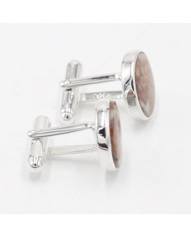 Wollastonite Garnet Cufflinks 925 Sterling Silver Wollastonite Garnet Cufflinks for Men