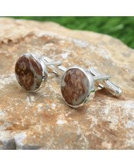 Wollastonite Garnet Cufflinks 925 Sterling Silver Wollastonite Garnet Cufflinks for Men