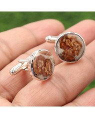 Wollastonite Garnet Cufflinks 925 Sterling Silver Wollastonite Garnet Cufflinks for Men