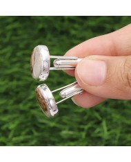 Wollastonite Garnet Cufflinks 925 Sterling Silver Wollastonite Garnet Cufflinks for Men