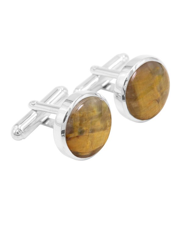 Nellite Pietersite Cufflinks 925 Sterling Silver Nellite Pietersite Cufflinks for Men
