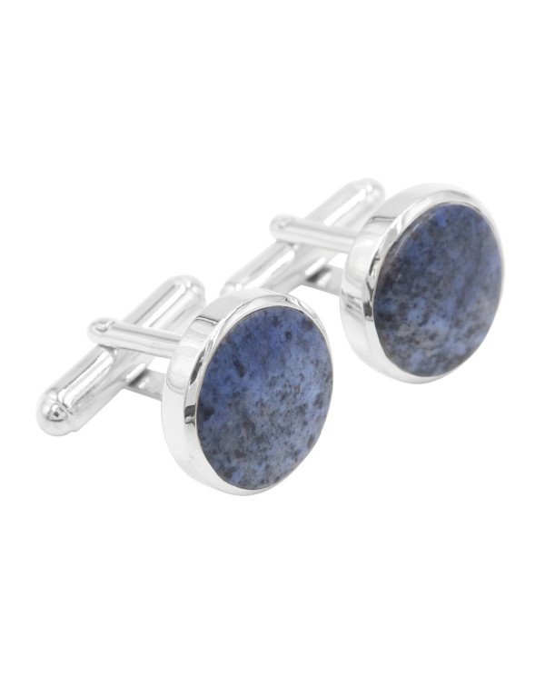 Dumortierite Cufflinks 925 Sterling Silver Blue Dumortierite Cufflinks for Men