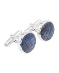Dumortierite Cufflinks 925 Sterling Silver Blue Dumortierite Cufflinks for Men