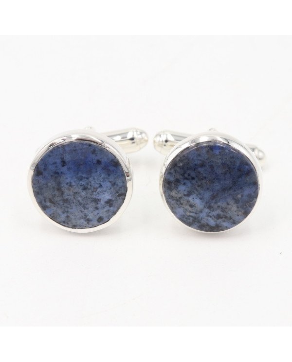 Dumortierite Cufflinks 925 Sterling Silver Blue Dumortierite Cufflinks for Men