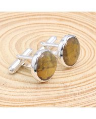 Nellite Pietersite Cufflinks 925 Sterling Silver Nellite Pietersite Cufflinks for Men