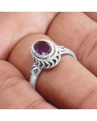 Amethyst Gemstone Ring Anniversary Ring 925 Sterling Silver Ring