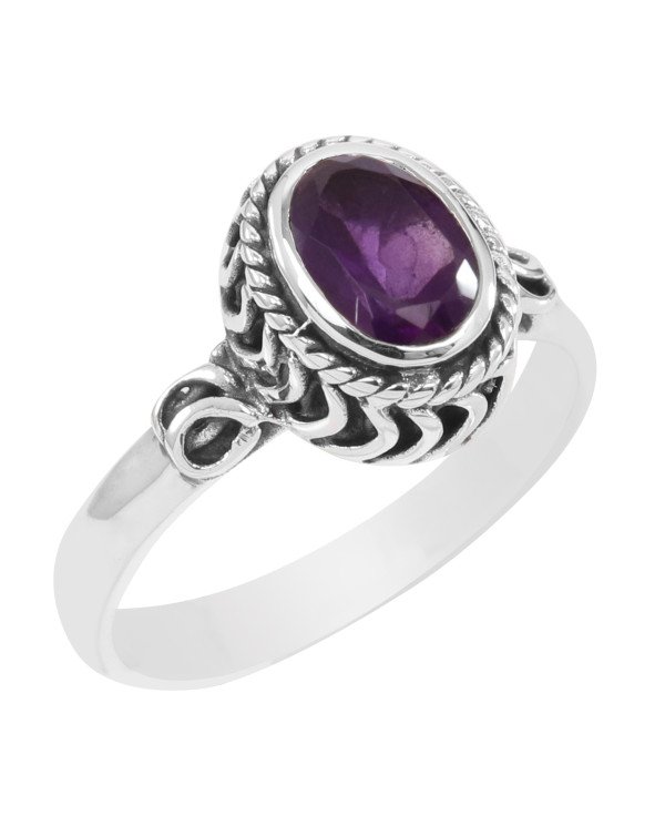 Amethyst Gemstone Ring Anniversary Ring 925 Sterling Silver Ring