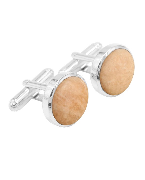Pink Amazonite Jasper Cuff links 925 Sterling Silver Amazonite Cuff links for Men