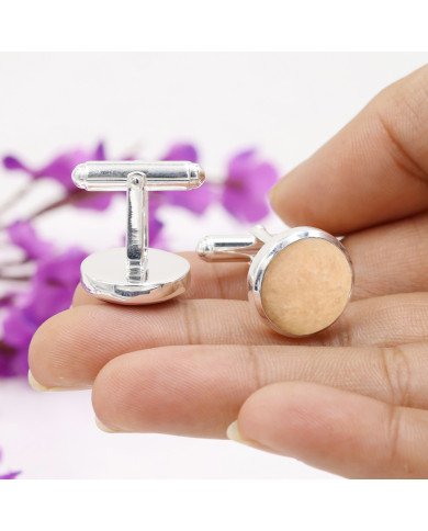 Pink Amazonite Jasper Cuff links 925 Sterling Silver Amazonite Cuff links for Men