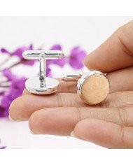 Pink Amazonite Jasper Cuff links 925 Sterling Silver Amazonite Cuff links for Men