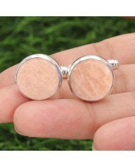 Pink Amazonite Jasper Cuff links 925 Sterling Silver Amazonite Cuff links for Men