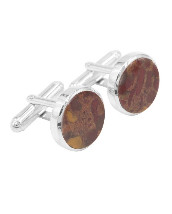 Fruit Jasper Cuff links 925 Sterling Silver Jasper Cuff links for Men