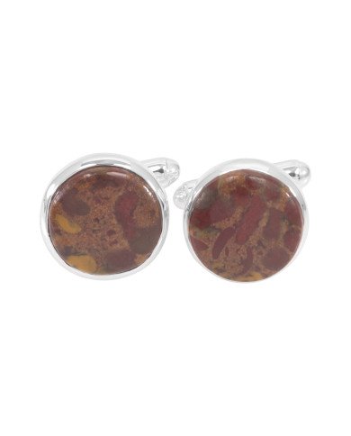 Fruit Jasper Cuff links 925 Sterling Silver Jasper Cuff links for Men