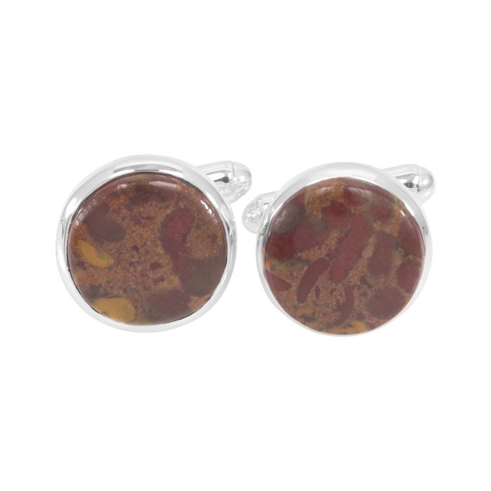Fruit Jasper Cuff links 925 Sterling Silver Jasper Cuff links for Men