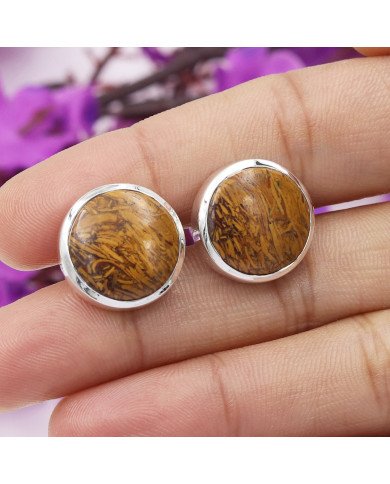 Mariam Jasper Cuff links 925 Sterling Silver Jasper Cuff links for Men