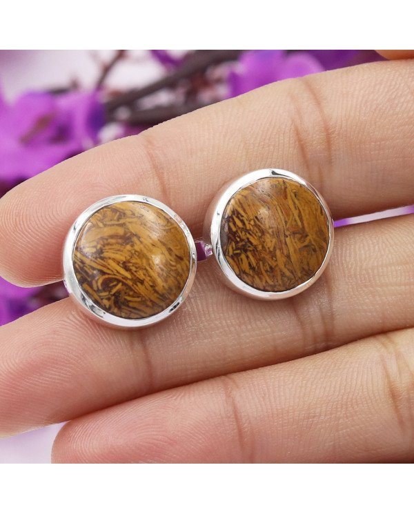 Mariam Jasper Cuff links 925 Sterling Silver Jasper Cuff links for Men