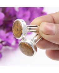 Mariam Jasper Cuff links 925 Sterling Silver Jasper Cuff links for Men