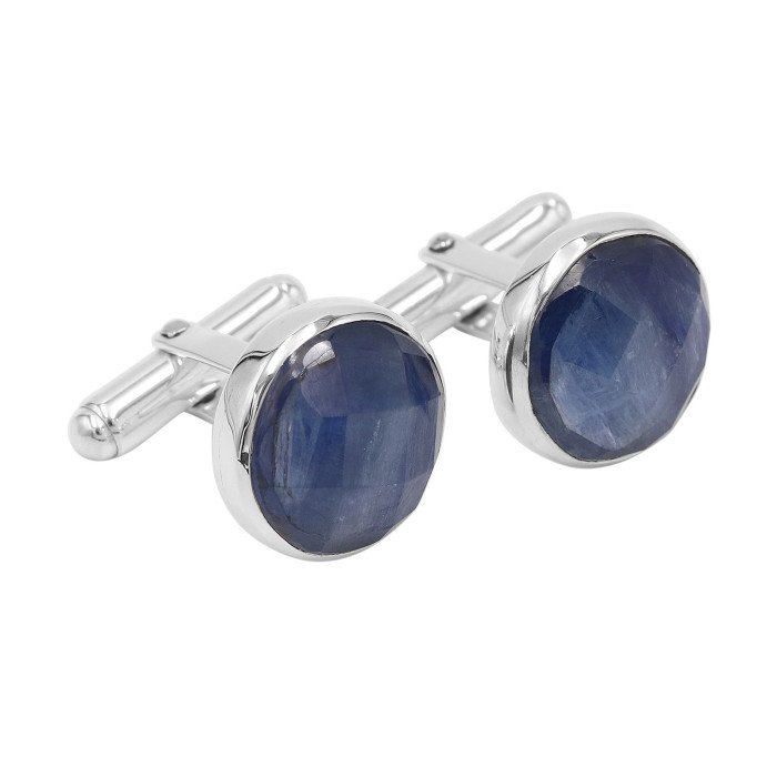 Kyanite Cuff links 925 Sterling Silver Kyanite Cuff links for Men