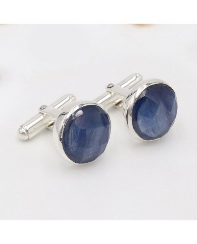 Kyanite Cuff links 925 Sterling Silver Kyanite Cuff links for Men