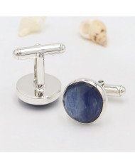 Kyanite Cuff links 925 Sterling Silver Kyanite Cuff links for Men