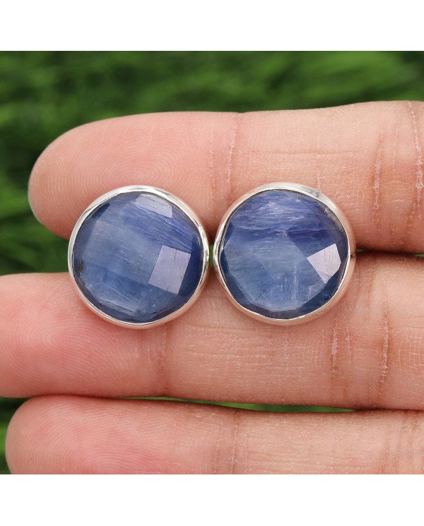 Kyanite Cuff links 925 Sterling Silver Kyanite Cuff links for Men