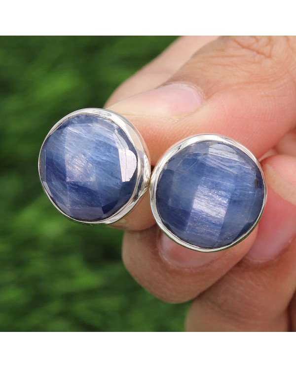 Kyanite Cuff links 925 Sterling Silver Kyanite Cuff links for Men