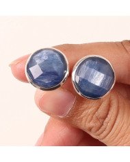 Kyanite Cuff links 925 Sterling Silver Kyanite Cuff links for Men