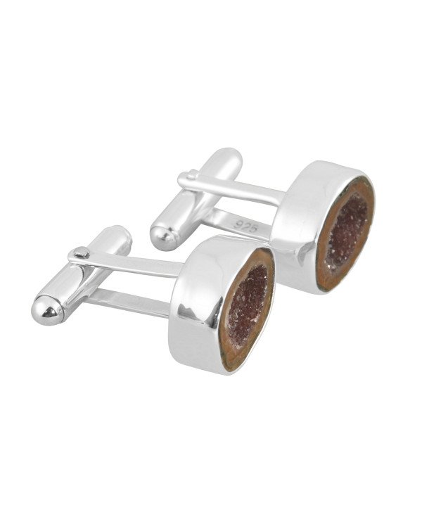 Tabasco Geode Cufflinks 925 Sterling Silver Geode Cufflinks for Men