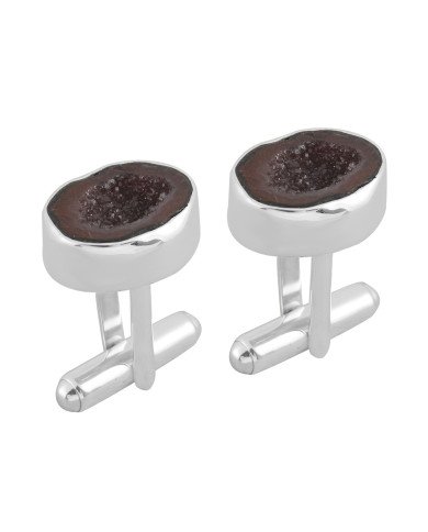 Tabasco Geode Cufflinks 925 Sterling Silver Geode Cufflinks for Men