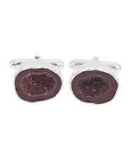 Tabasco Geode Cufflinks 925 Sterling Silver Geode Cufflinks for Men