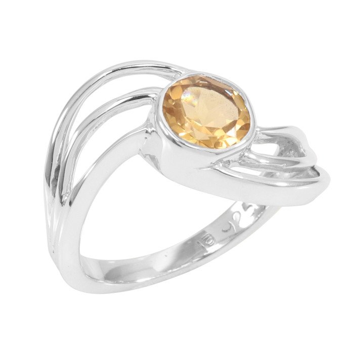 Citrine Ring 925 Sterling Silver Ring Citrine Gemstone Ring