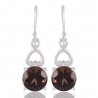 Small Dangle Earrings Smokey Quartz Silver Gemstone Dangle Earrings