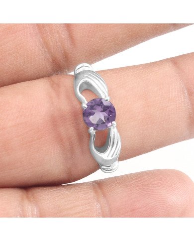 Sterling Silver Purple Amethyst Ring -jewelsartisan